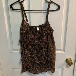Flower Spaghetti Strap Tank Top